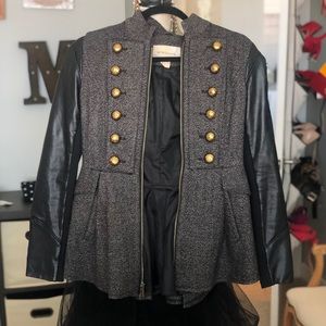 HOT leather and wool jacket, XS.